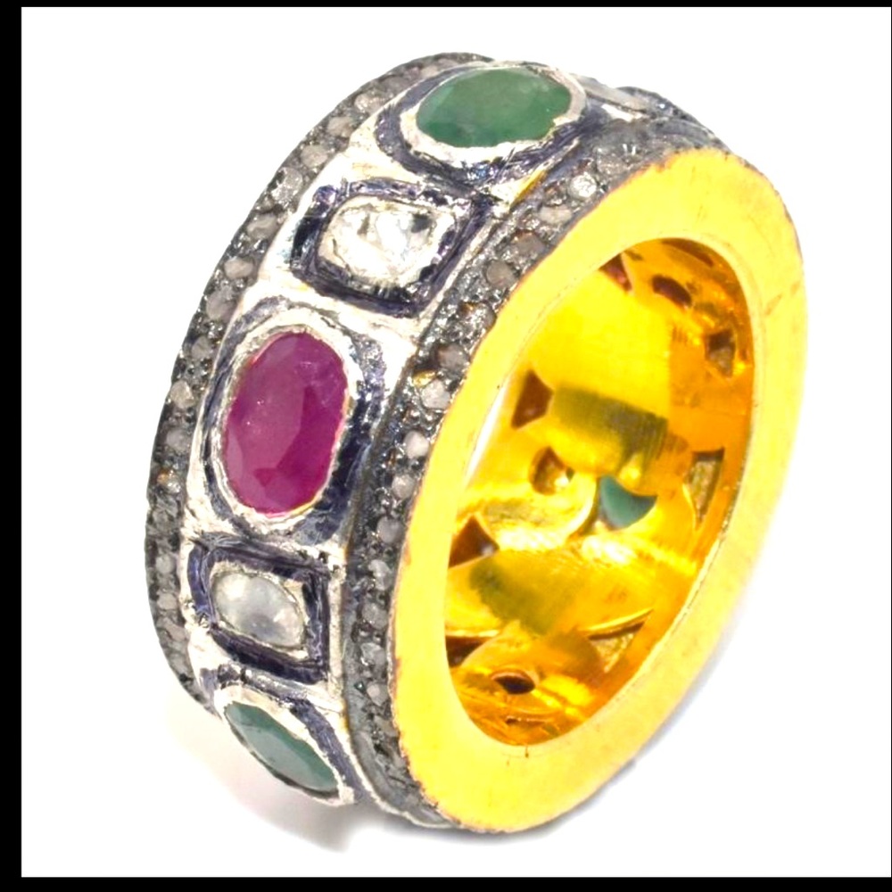 Gold plated Silver Diamond 1.22 ct ring